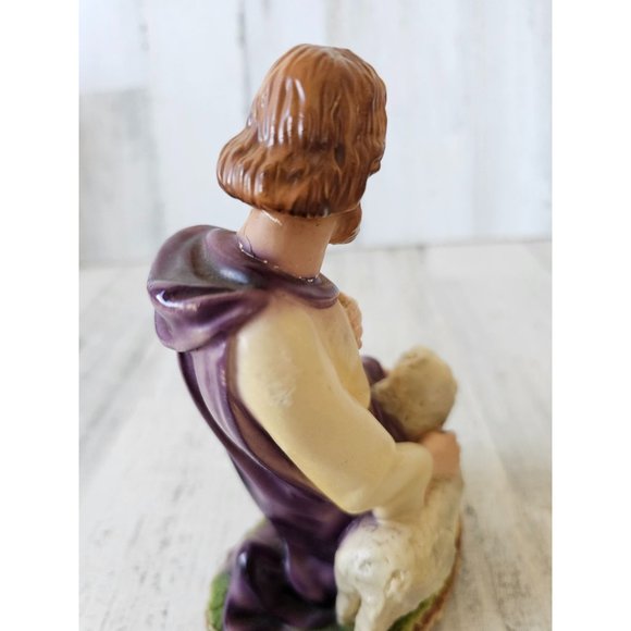 Vintage chalkware Joseph Nativity sheep Italy LB Italian AS IS religious figurin - Picture 6 of 11